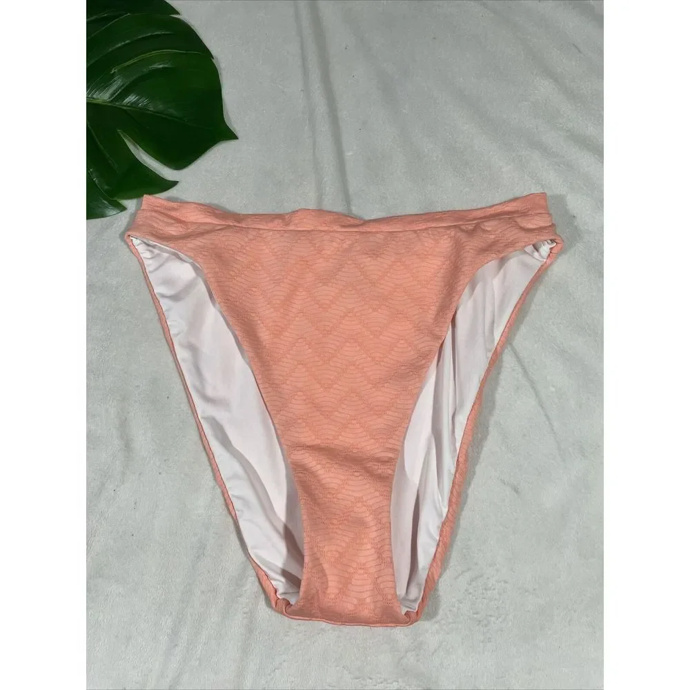 NEW $54 Becca French Cut Bikini Bottoms in Salmon Pink [‎ Large ] #4117